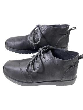 EUC BOBS by Skechers Chill Luxe Ankle Lace Bootie Shoes Black Ladies 7